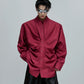French Neckline Multi-layered Pleated Silk Scarf Shirt