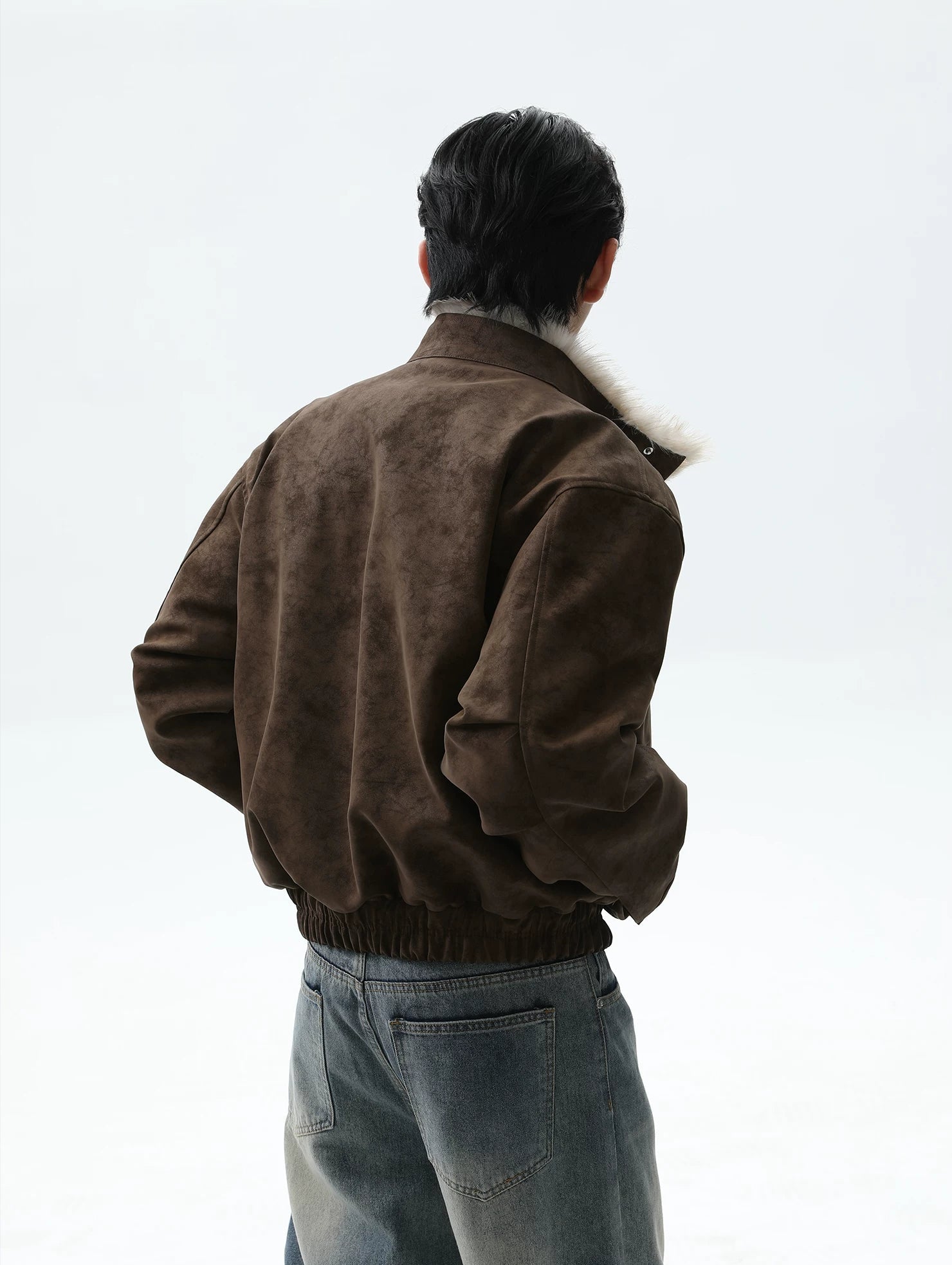 【26s Jan.】Eagle-Embroidered Harrington Padded Fur-Collar Jacket