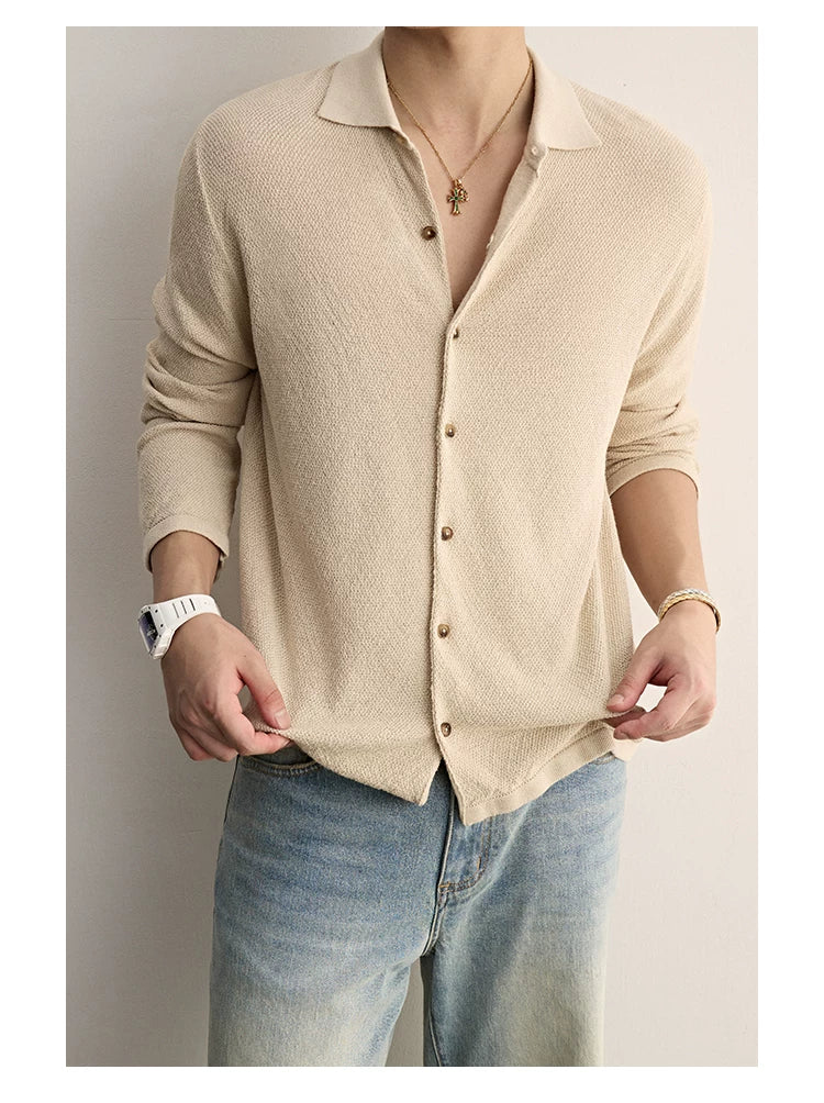 King's Gift Linen Blend Knit Cardigan
