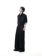 Embroidered Pleated Relaxed Shirt / Pants