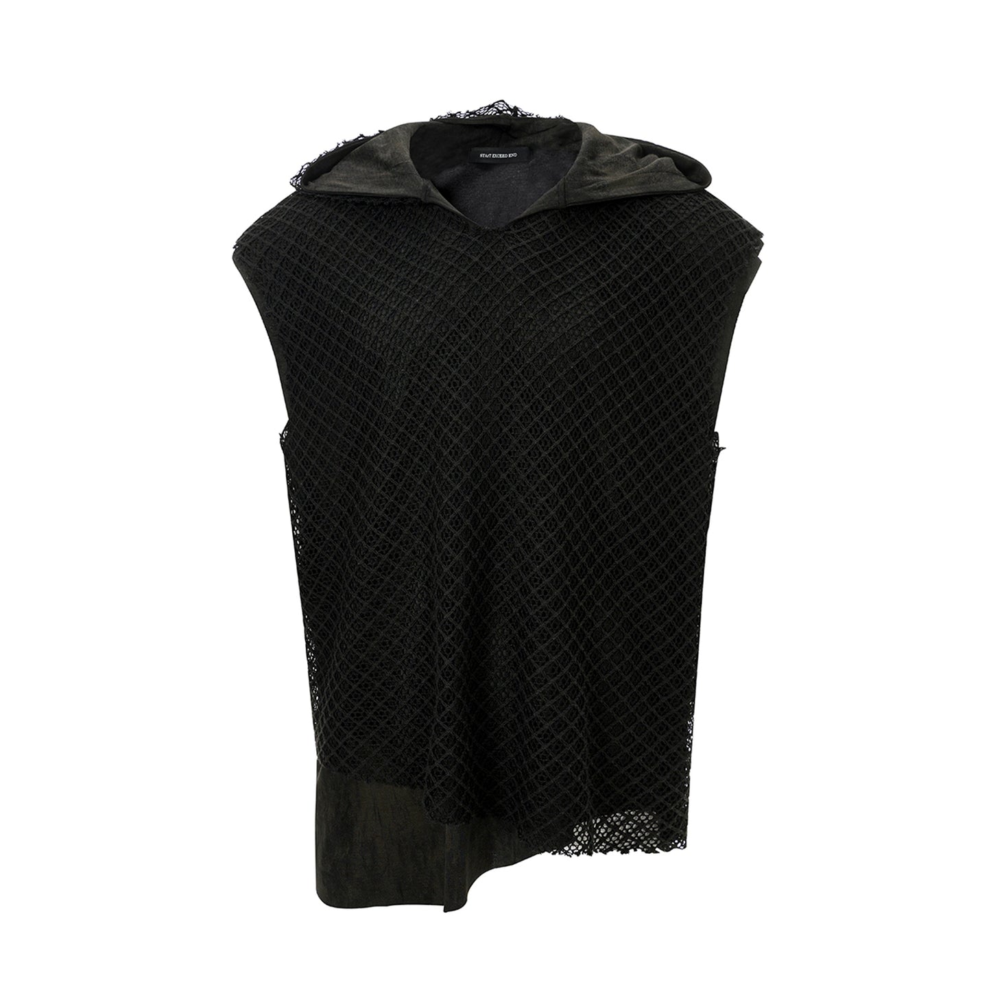 【25s Aug.】Washed Hooded Layered Sleeveless Mesh Vest