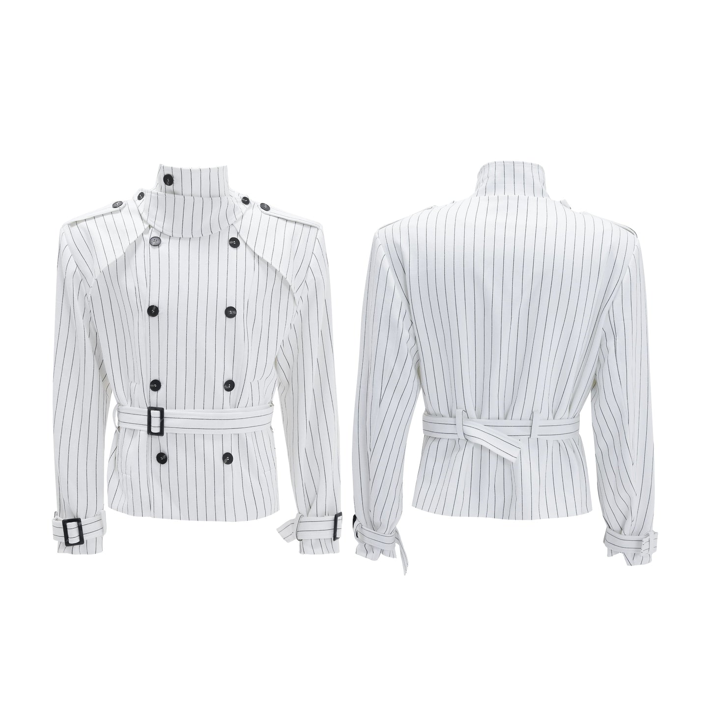 【25s Nov.】Striped Multi-panel Belted Jacket/Trousers