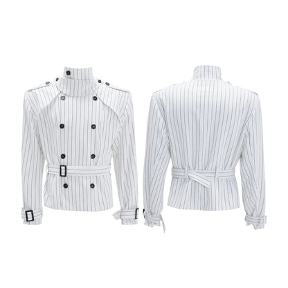 【25s Nov.】Striped Multi-panel Belted Jacket/Trousers