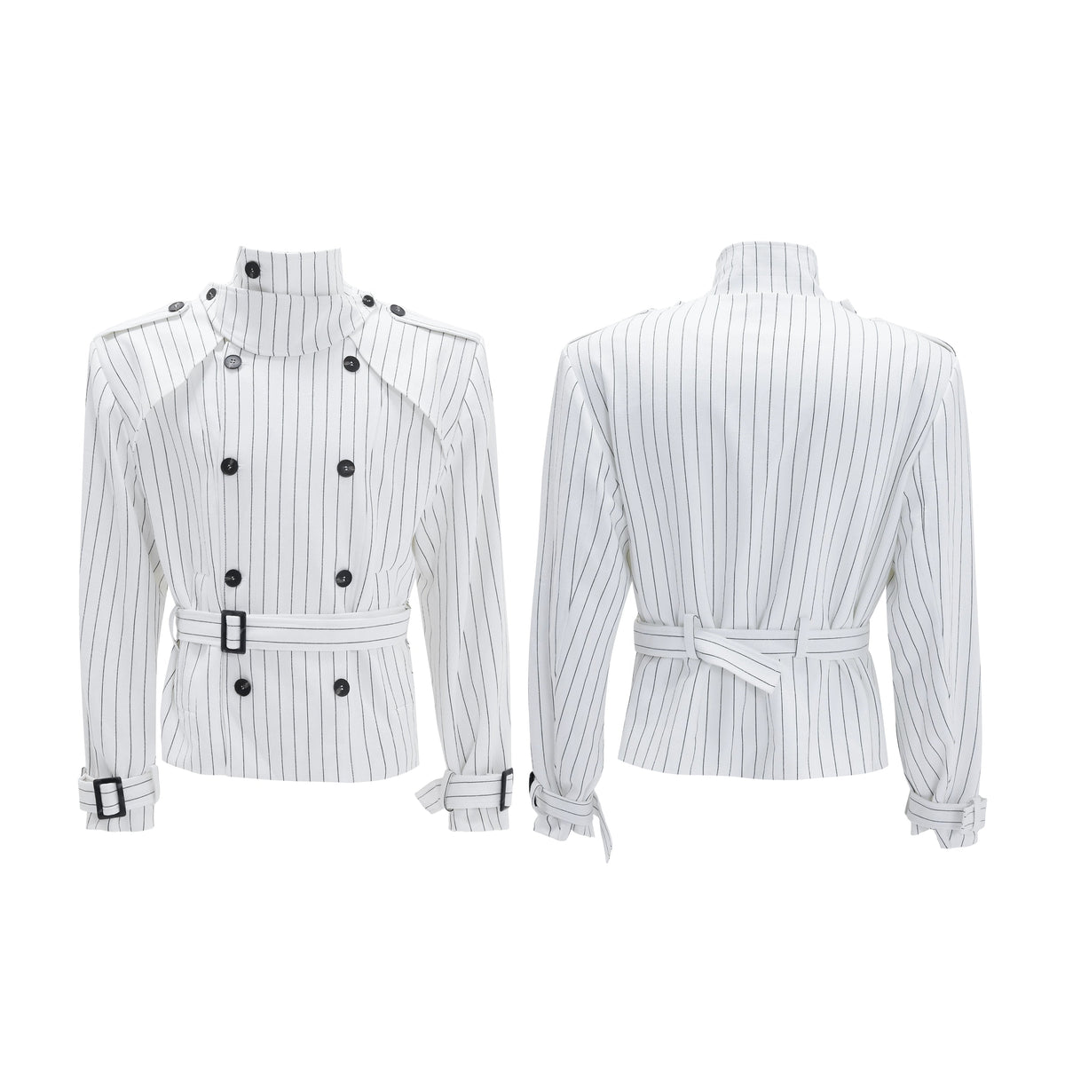 【25s Nov.】Striped Multi-panel Belted Jacket/Trousers