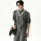 【25s Aug.】Cleanfit Color-Block Tee & Striped Oversized Track Pants Set