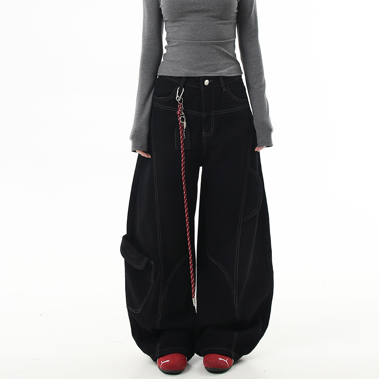 【25s Jul.】Vintage Deconstructed Topstitched Multi-pocket Short Jeans