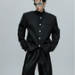 Stand-up Collar Stacked Panel Blazer