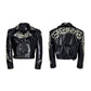 【25s Oct.】Cool Motorcycle Sequined Cropped Leather Jacket