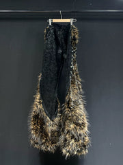 Animal Print Faux Fur Flared Pants