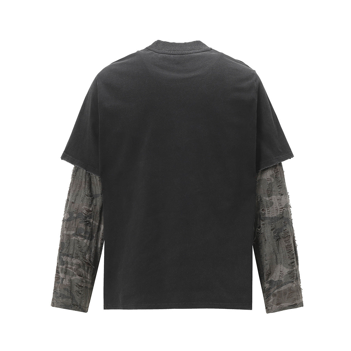 Layered Distressed Washed Long Sleeve Tee