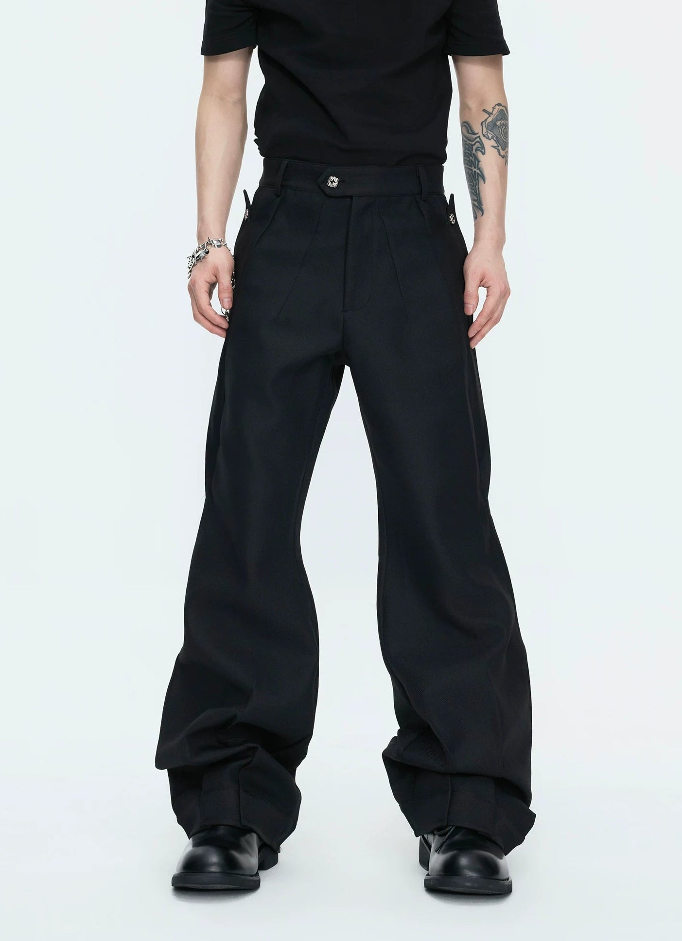 【26s Apr.】Layered Stand Collar V-Neck Structured Jacket / Pants