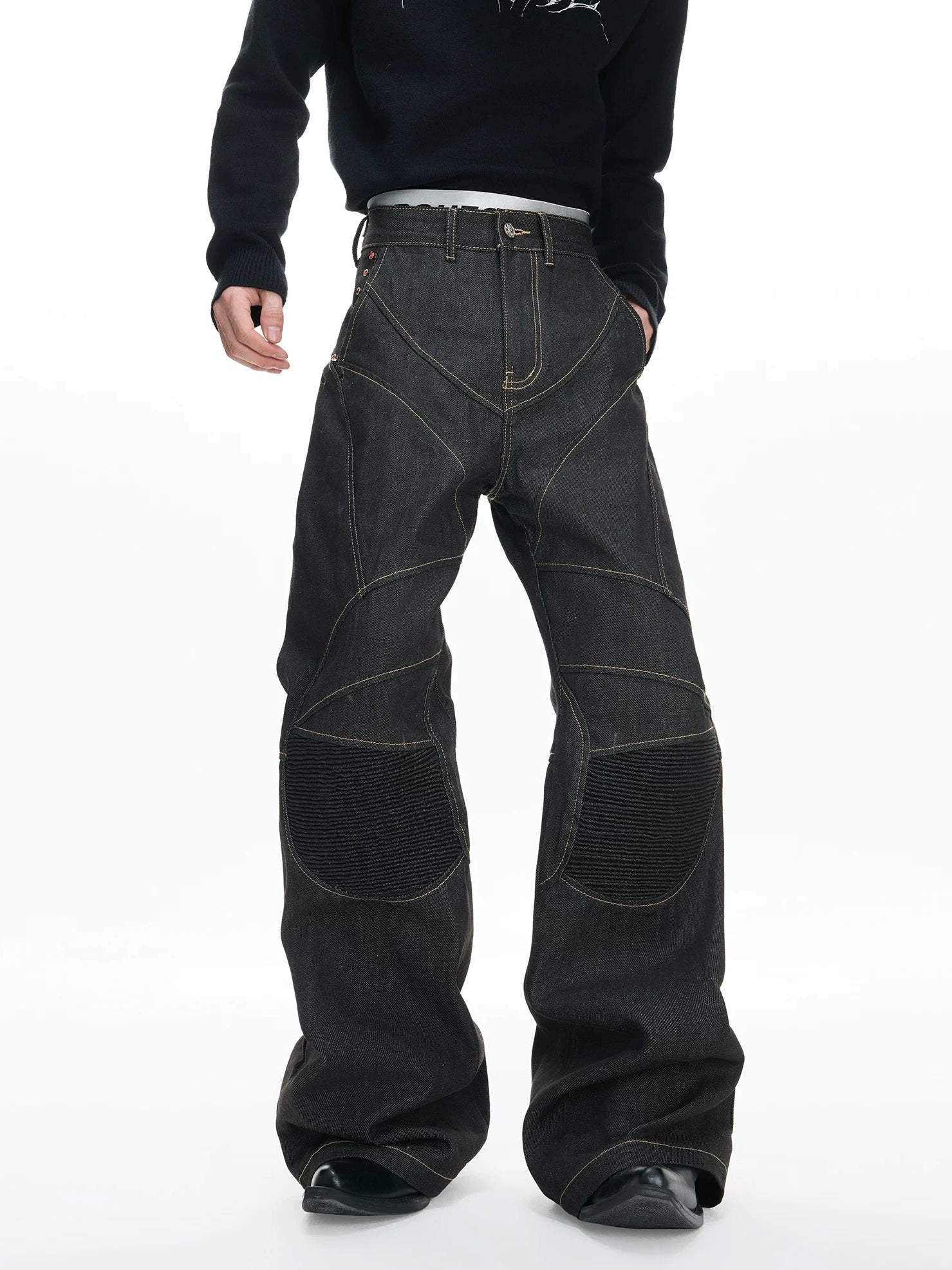 【26s Jan.】Hand-Stitched 14.5oz Raw Denim Knee-Panel Jeans