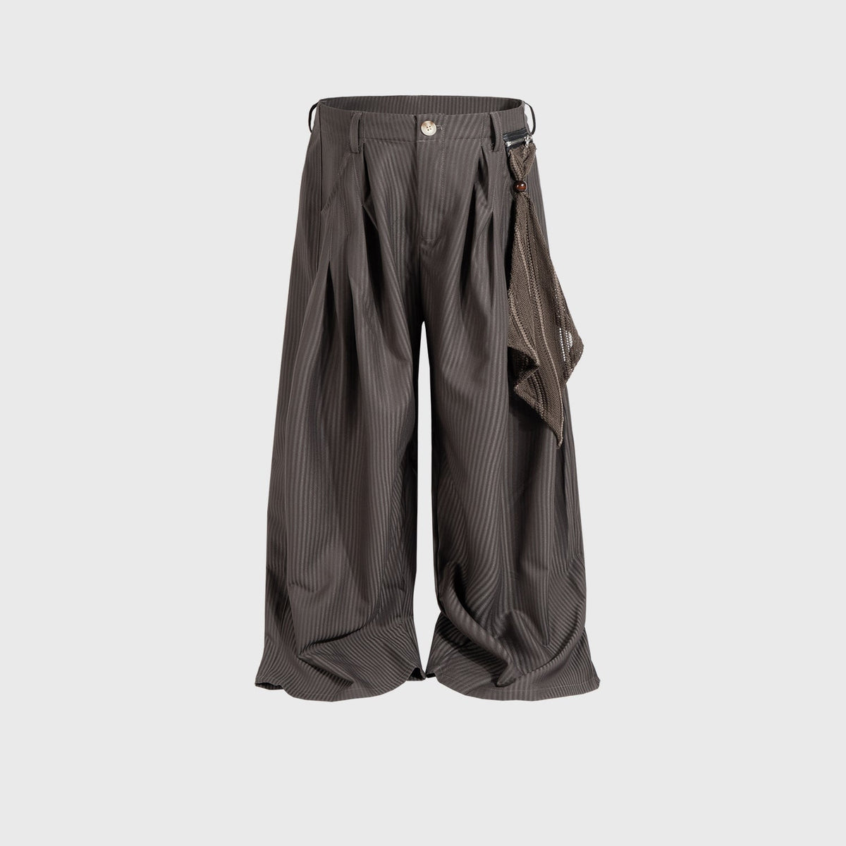 Mesh Panel Stripe Wide Trousers
