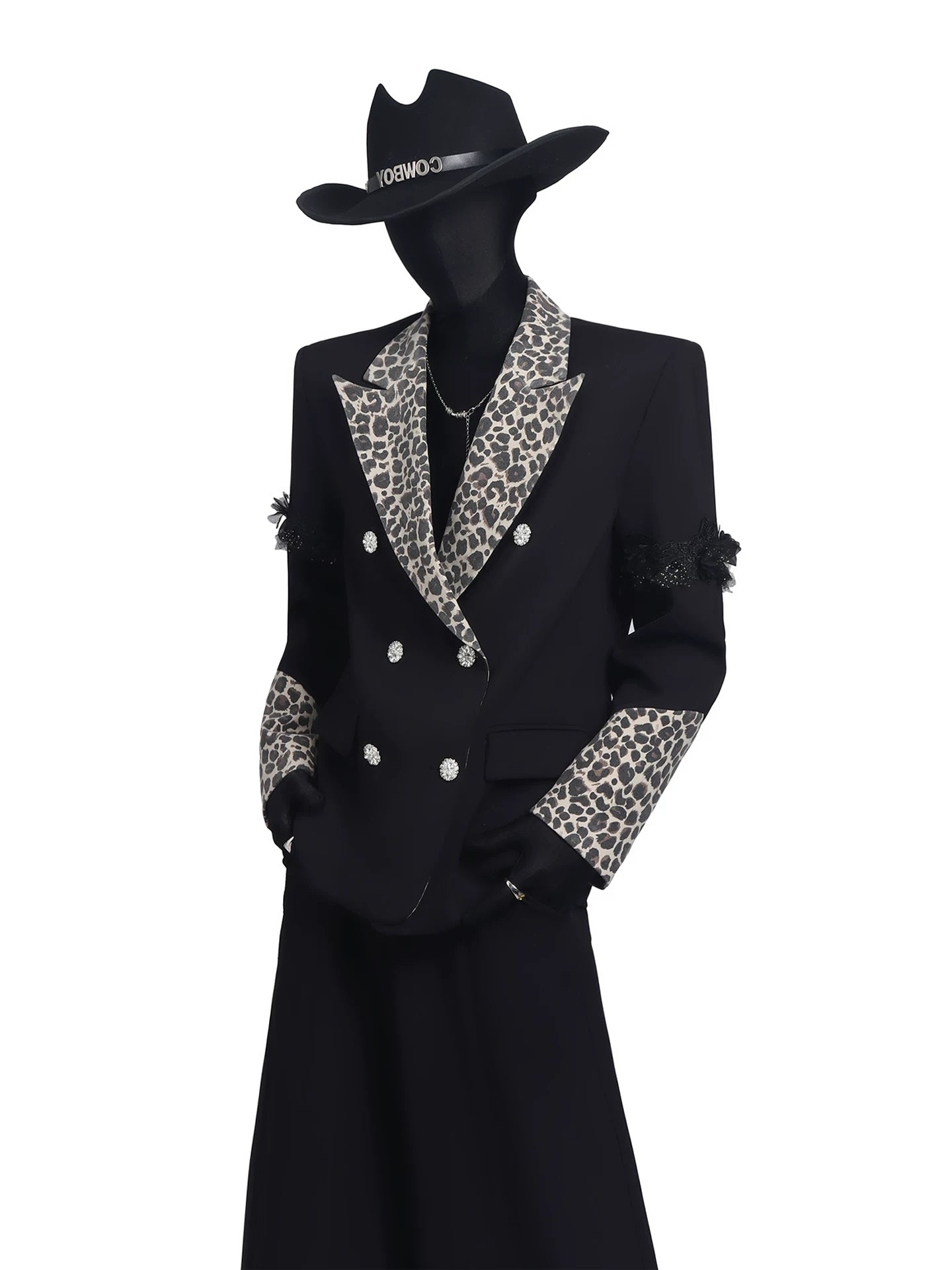 【26s May.】Leopard Collar Structured Oversized Blazer