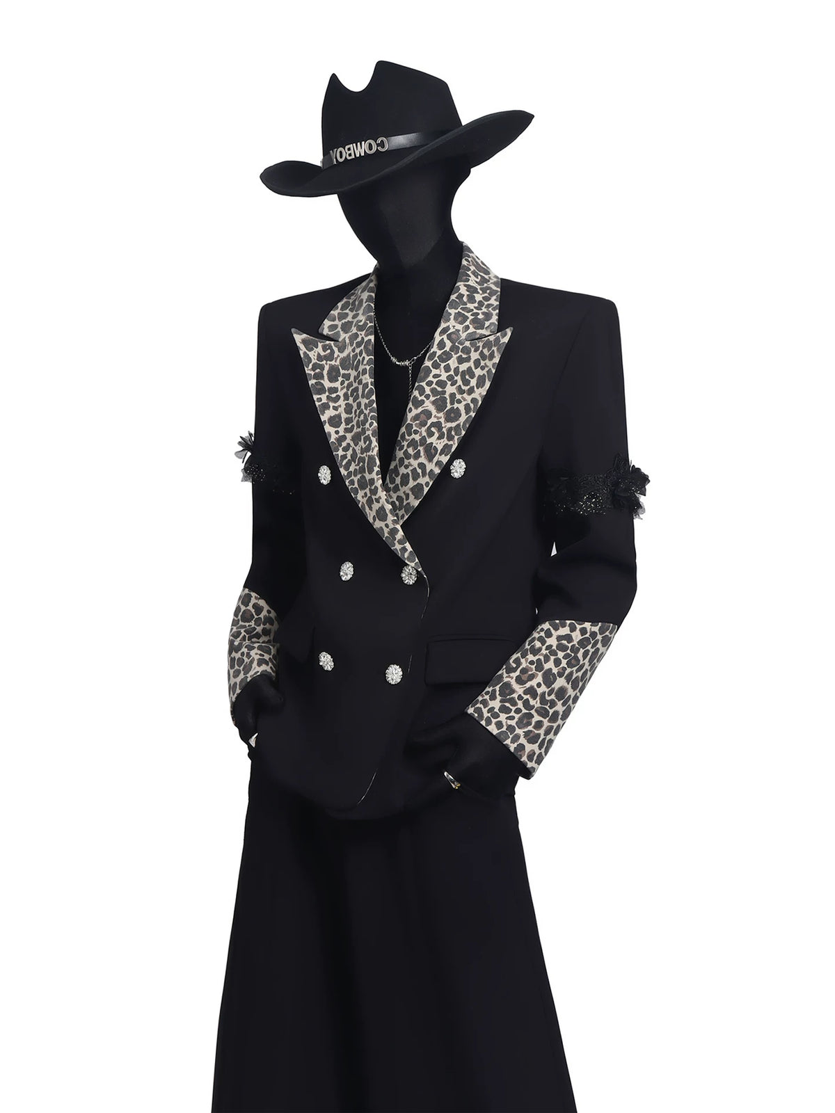【26s May.】Leopard Collar Structured Oversized Blazer