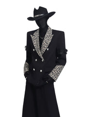 【26s May.】Leopard Collar Structured Oversized Blazer