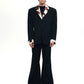 【25s Aug.】Structured Black Blazer with Cow Print Layer Detail