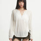 【25s Aug.】Black V-Neck Slim Fit Sheer UV Protection T-Shirt