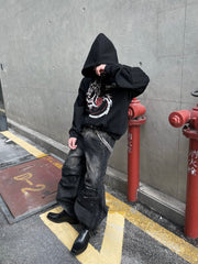 【25s Mar.】Wasteland Style Ink Splash Pleated Loose Jeans