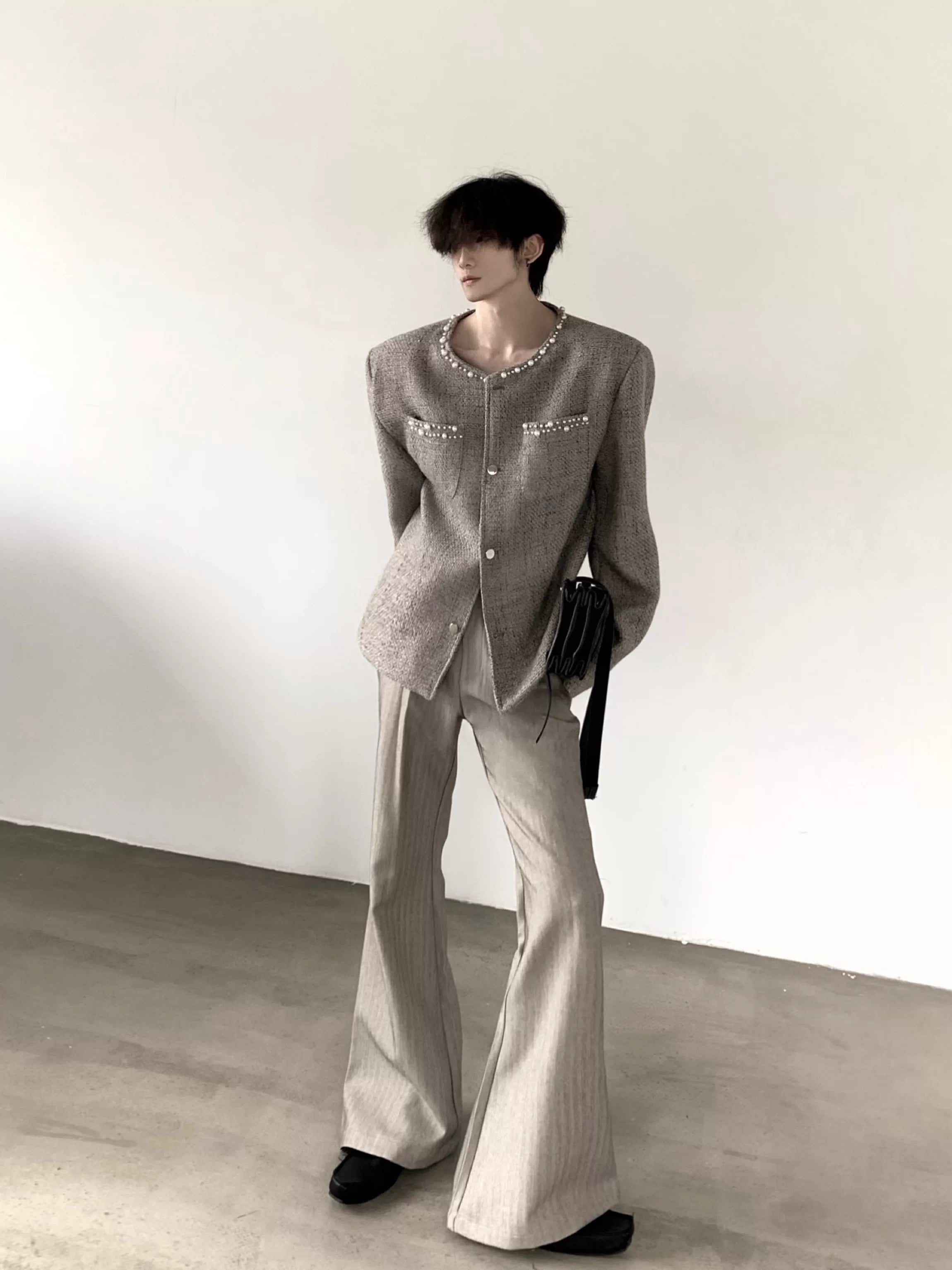 Pearl Embellished Vintage Tweed Jacket