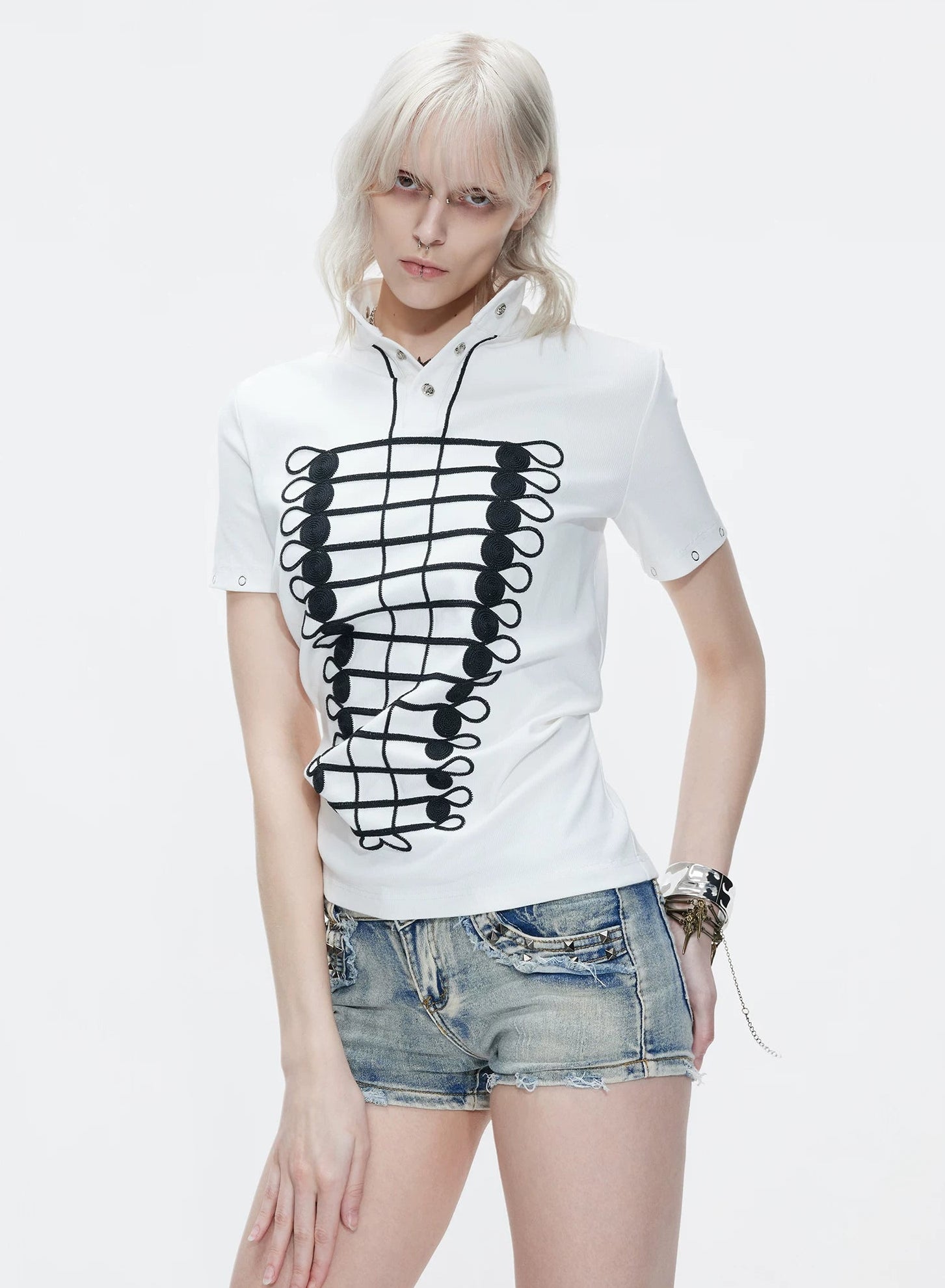 Napoleon Chain Embroidered Polo Tee