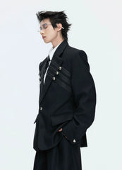 【26s Apr.】Silver Detail Double-Breasted Tailored Suit Set