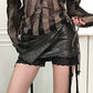 【25s Sep.】Hot Girl Retro PU Leather Off-shoulder Vest