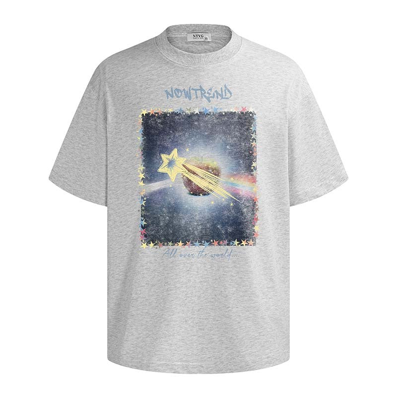 Apple Star Graphic Oversized Tee