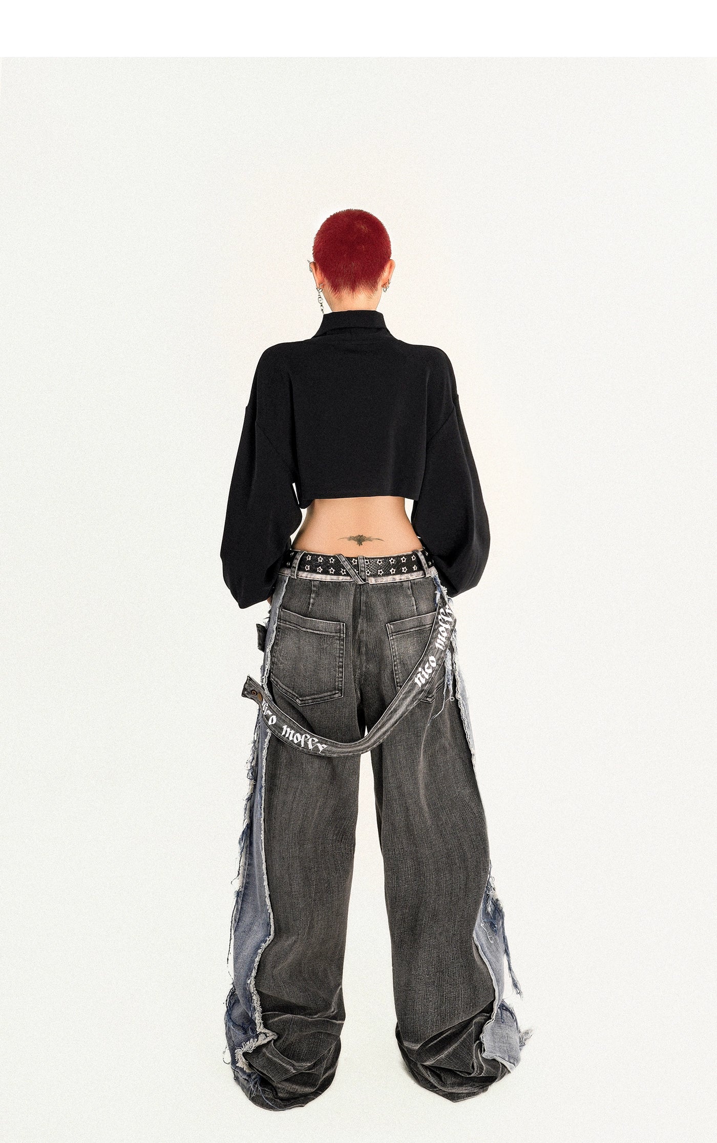 【25s Oct.】Punk Heavy-duty Raw-edge Washed Distressed Jeans