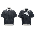 Embroidered Asymmetric Stripe Shirt Tee
