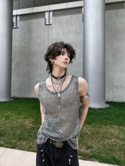High-Street Cutout Sleeveless Tee
