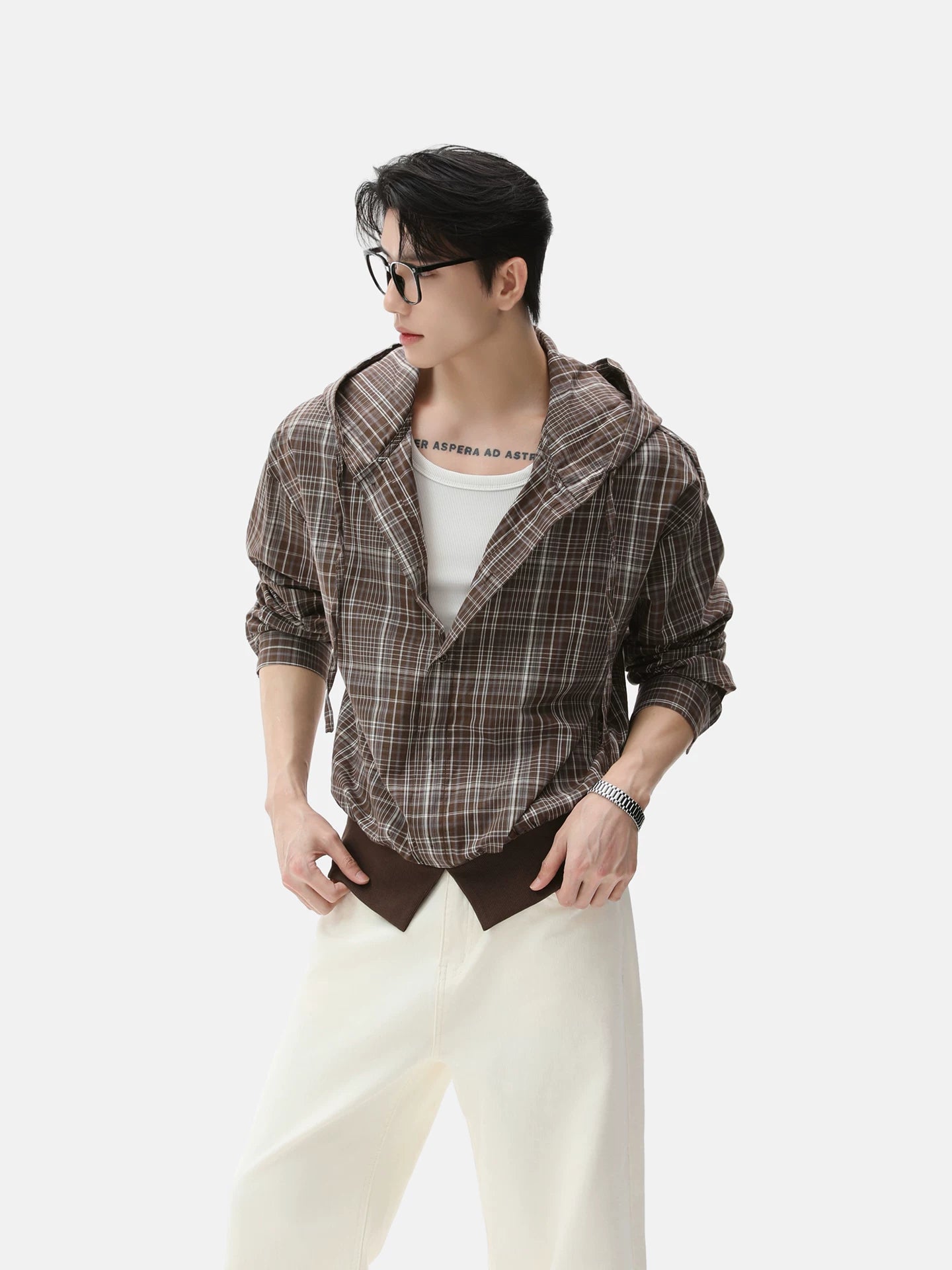 Vintage Plaid Hooded Jacket