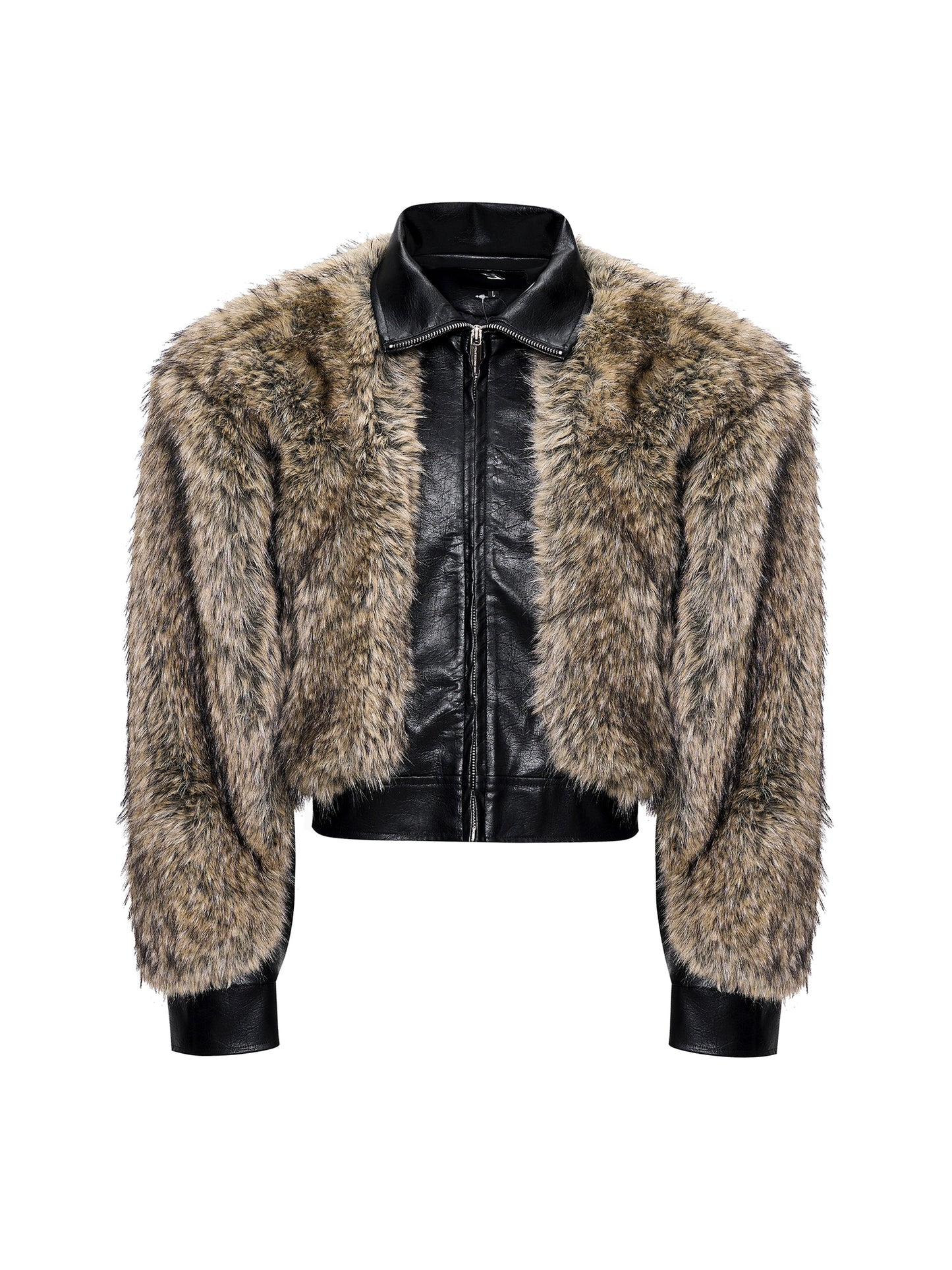 Faux Fur and Leather Thickened Cotton Jacket