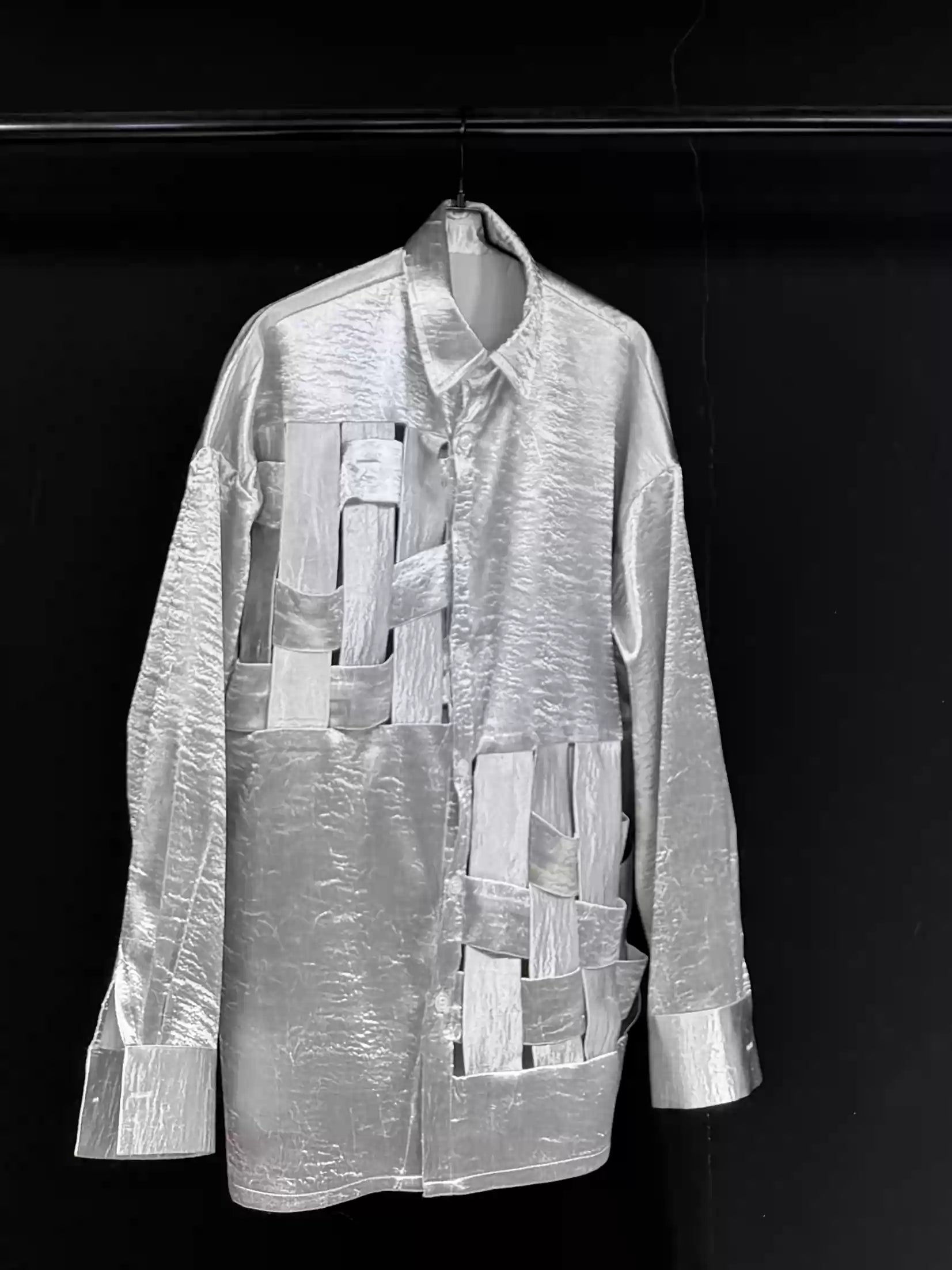 Silver Cutout Deconstructed Shirt