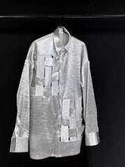 Silver Cutout Deconstructed Shirt