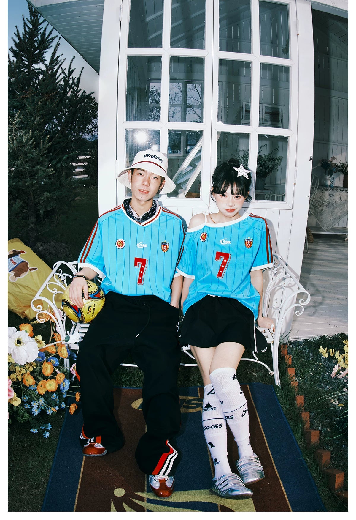 Contrast V-Neck Sports Jersey Tee