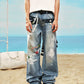 【25s Jul.】3D Printed Trendy Straight-Cut Denim Jeans