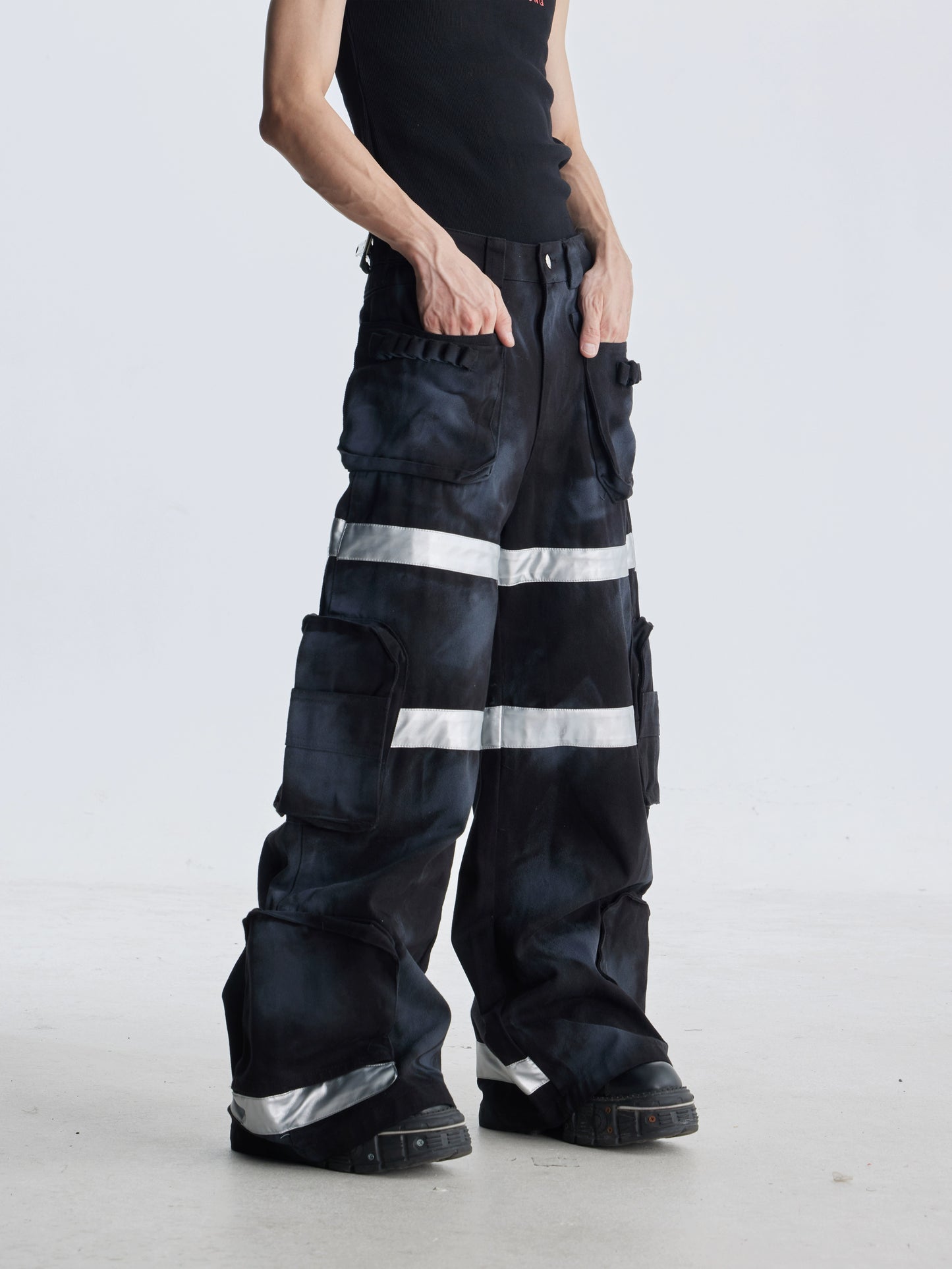 【25s Aug.】Street Dirty Dyed Multi-pocket Jeans