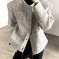 【25s Sep.】Tweed Rose Brooch Chanel Style Jacket