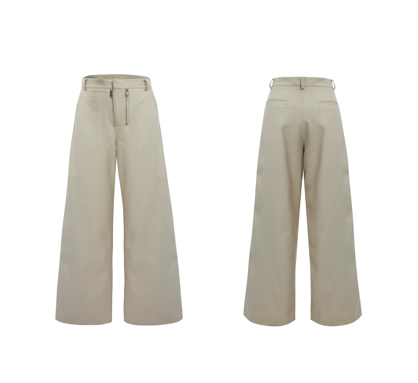 【25s Mar.】Niche Metal Double Zipper Straight Trousers