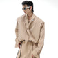 【25s Sep.】Scarf Shoulder Pad Shirt / Drape Wide-leg Pants