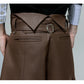 【25s Oct.】High-rise Smooth Fabric Pleated Trousers