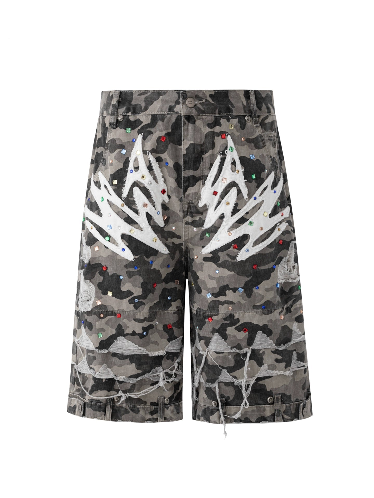 【25s Aug.】Vintage Washed Camo Print Shorts