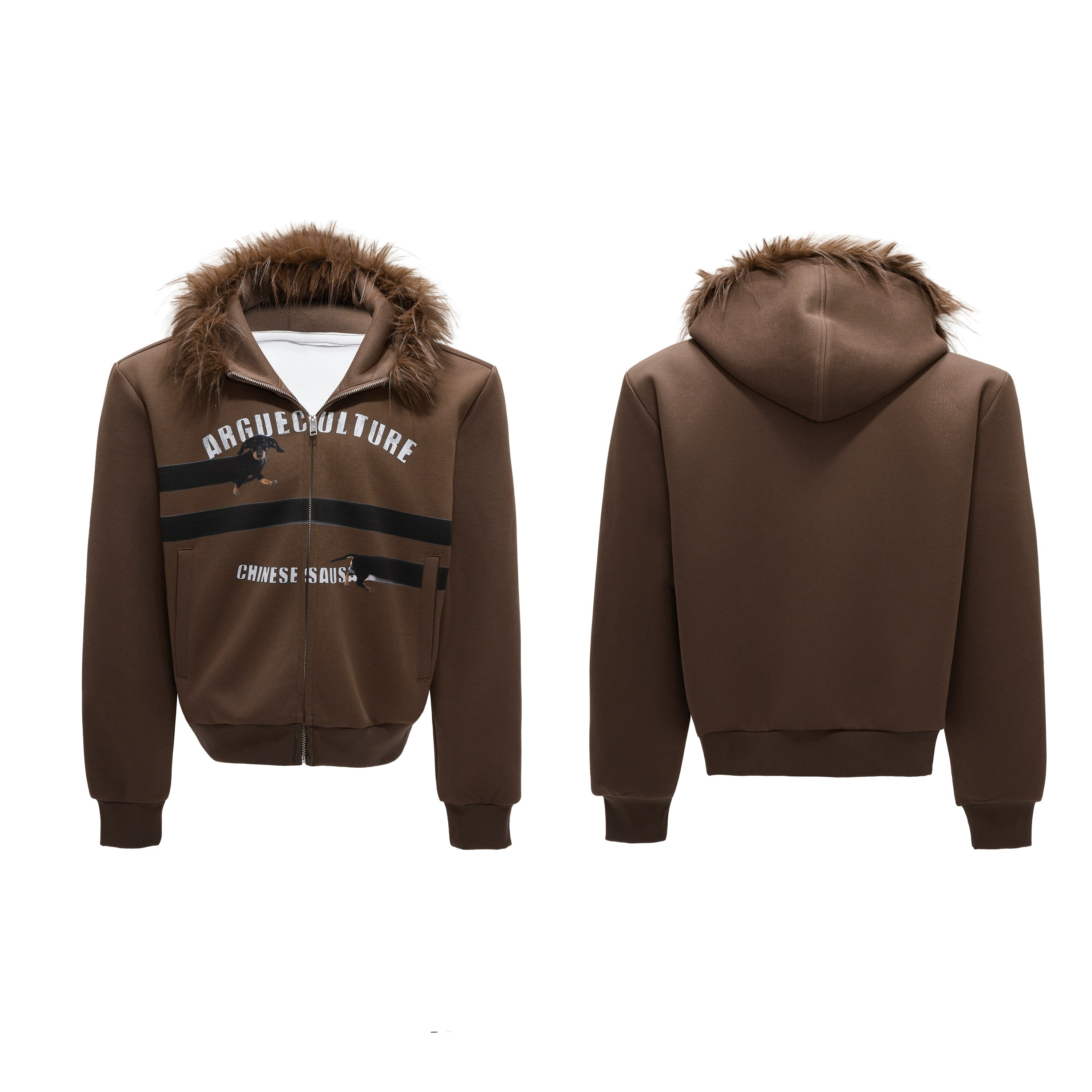 【25s Nov.】Elongated Dog* Vintage Fur Collar Hoodie