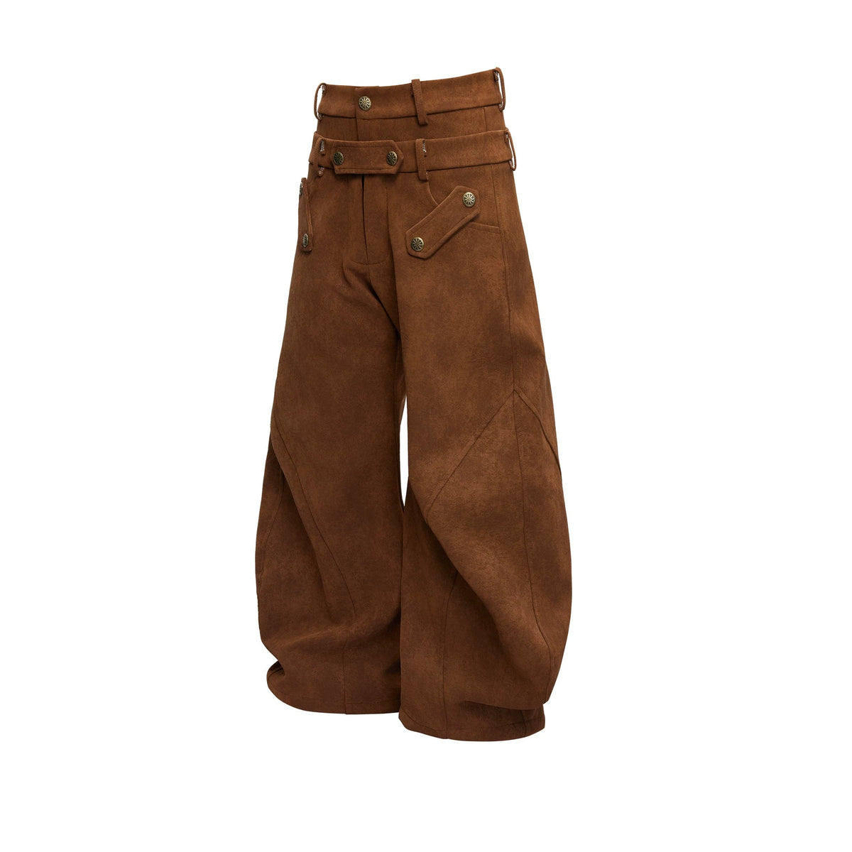 【26s Jan.】Retro Suede Double-layer Curved Trousers