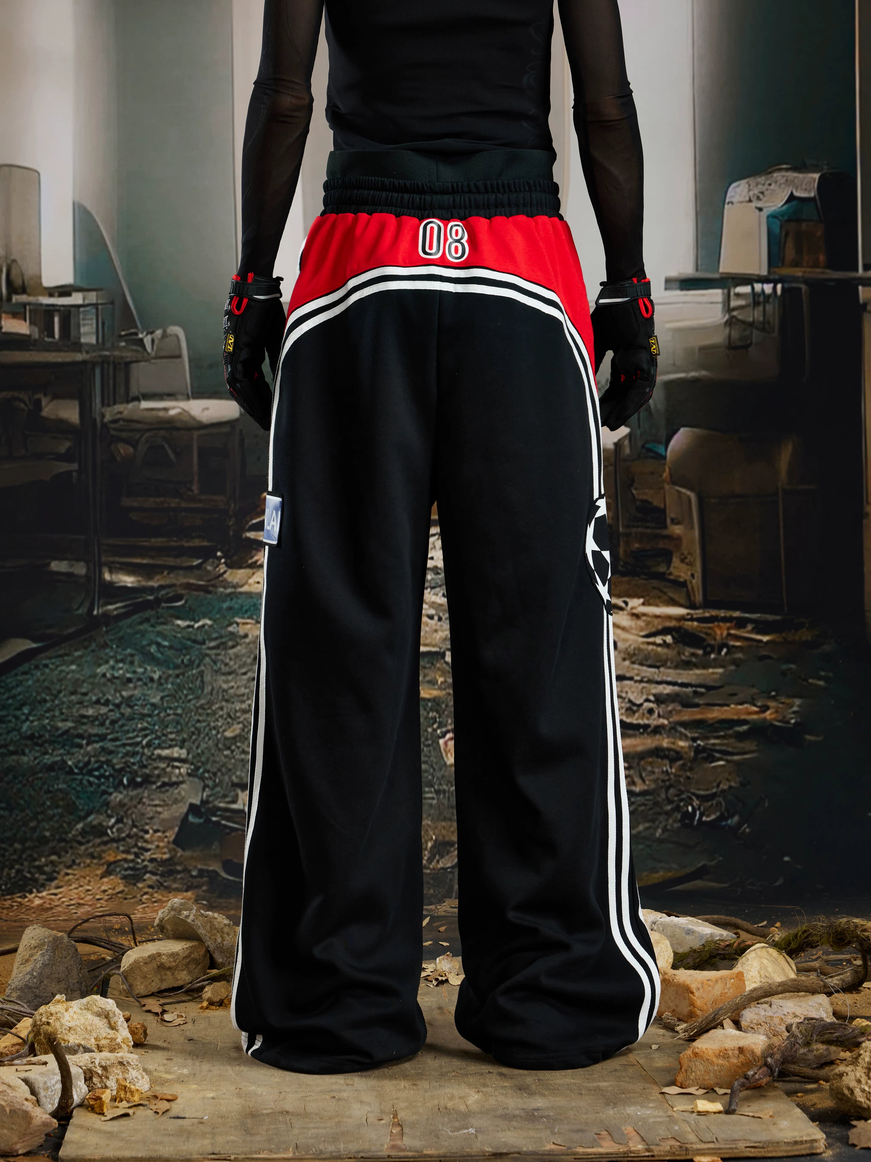 Double Waist Contrast Jersey Sweatpants
