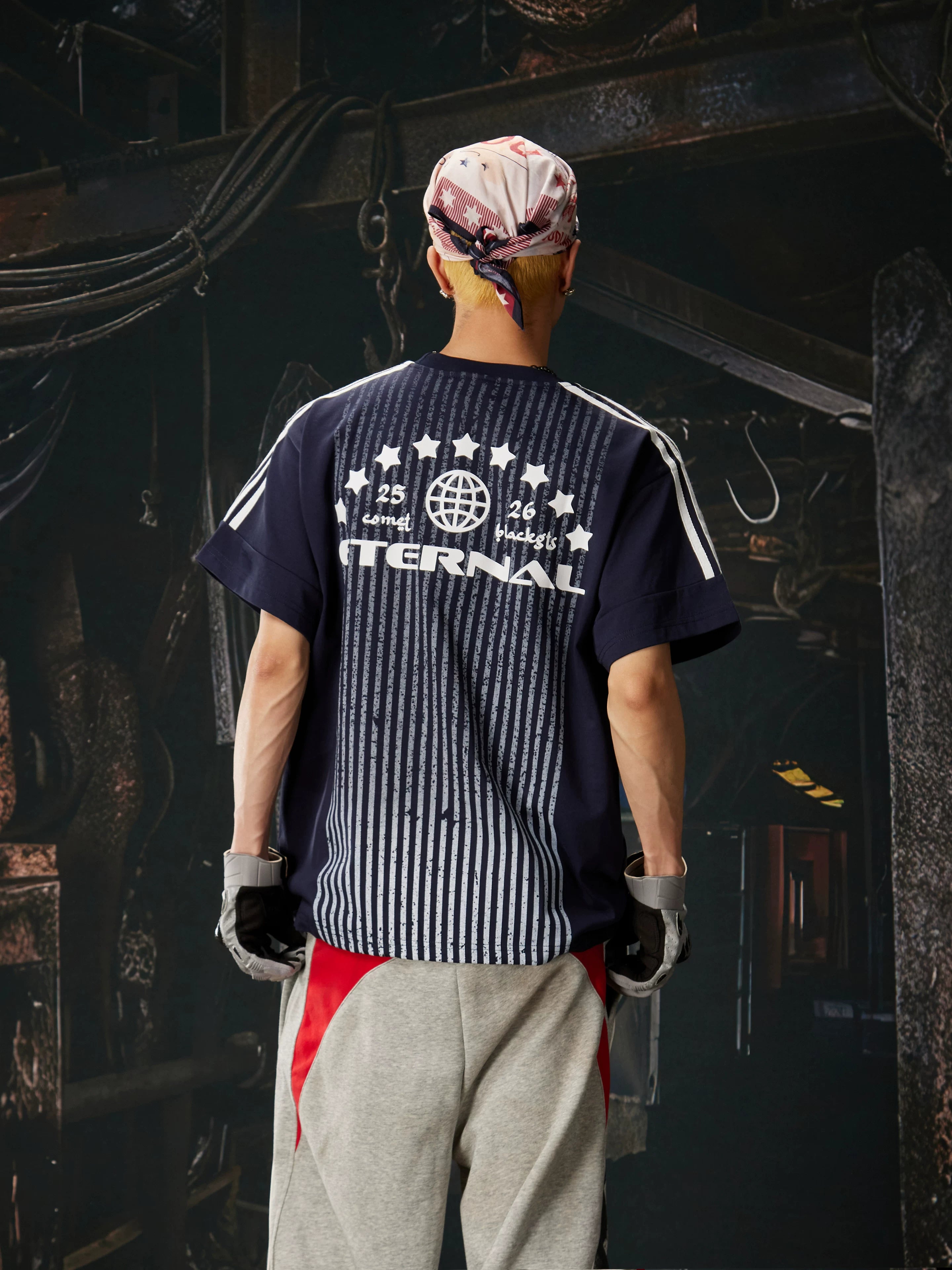 Asymmetric Stripe Jersey Tee