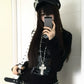 Punk Silver Large Cross Heavy Industry Necklace