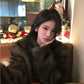 【25s Oct.】Stylish Grey Faux Fox Fur Jacket