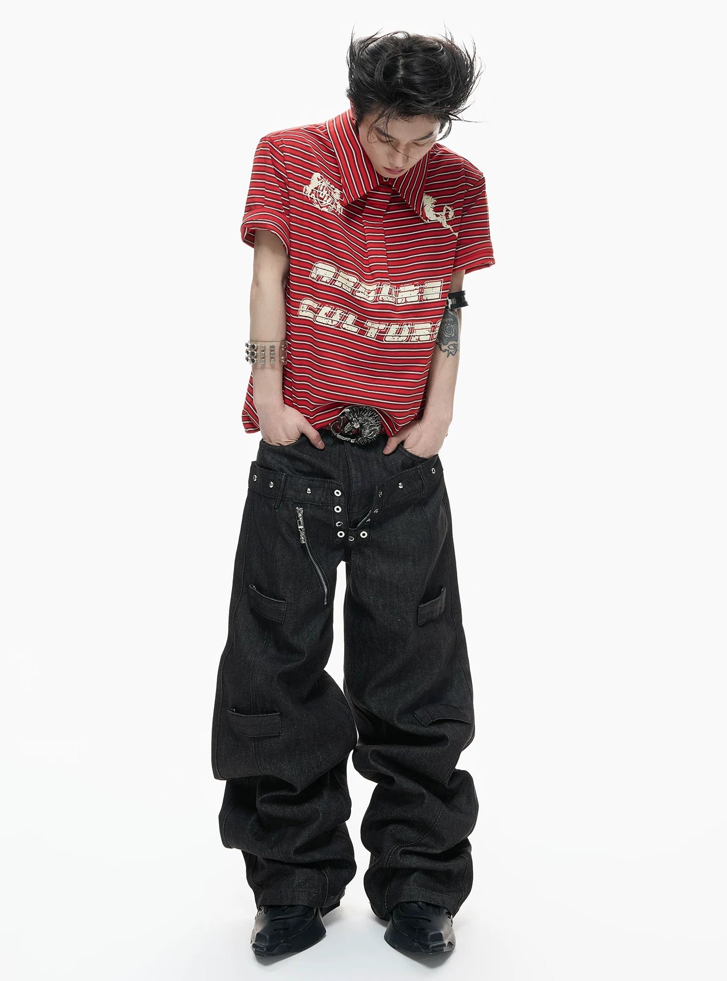 【26s Apr.】Contrast Stripe Embroidered Polo Tee
